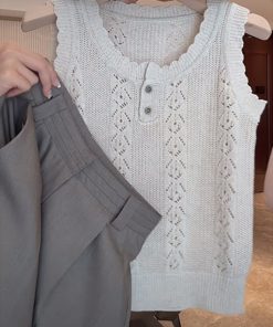 2025 Summer Hollowed-Out Linen Vest - Lightweight Boho Style for Effortless Layering