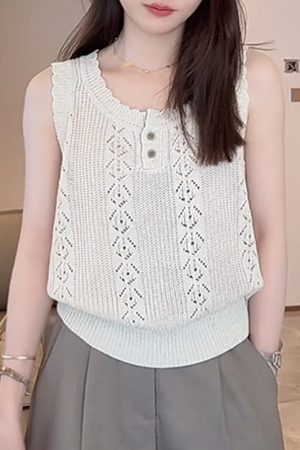 2025 Summer Hollowed-Out Linen Vest - Lightweight Boho Style for Effortless Layering