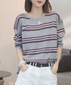 2025 Summer Ice Silk Knitted Long Sleeve T-Shirt - Casual Slimming Youthful Fashion Top
