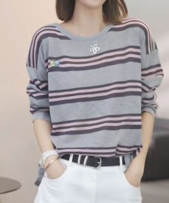 2025 Summer Ice Silk Knitted Long Sleeve T-Shirt - Casual Slimming Youthful Fashion Top