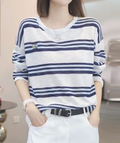 2025 Summer Ice Silk Knitted Long Sleeve T-Shirt - Casual Slimming Youthful Fashion Top