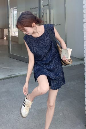 2025 Summer Korean Style Printed Sleeveless Vest and Wide-Leg Shorts Two-Piece Set for Women - Commuter Fashion Essential