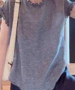 2025 Summer Korean Style Ruffle Edge Shirt for Petite Women - Casual Versatile Artistic Top, Trendy Fashion