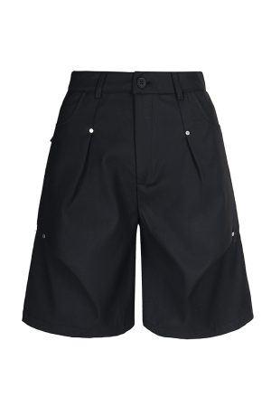 2025 Summer Pleated Design Casual Shorts - Versatile Five-Point Trousers for Trendy Y2K Style