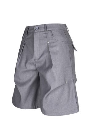 2025 Summer Pleated Design Casual Shorts - Versatile Five-Point Trousers for Trendy Y2K Style