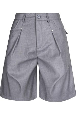 2025 Summer Pleated Design Casual Shorts - Versatile Five-Point Trousers for Trendy Y2K Style