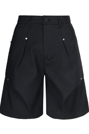 2025 Summer Pleated Design Casual Shorts - Versatile Five-Point Trousers for Trendy Y2K Style