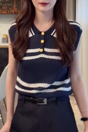 2025 Summer Polo Collar Ice Silk Sleeveless Top - Lightweight, Simple Design for Effortless Style