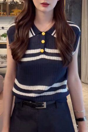 2025 Summer Polo Collar Ice Silk Sleeveless Top - Lightweight, Simple Design for Effortless Style