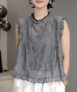 2025 Summer Retro Casual Lace Doll Collar Short Sleeve T-Shirt - Three-Dimensional Design, Quality Fashion Top
