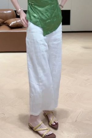 2025 Summer Round Neck Sleeveless Top & Casual Pants Set for Girls, Slimming Two-Piece Outfit, Versatile Daily Wear