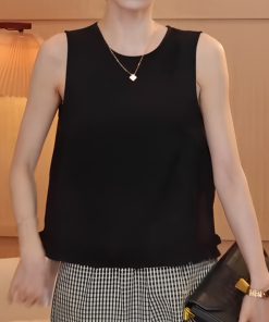 2025 Summer Ruffled Hem Sleeveless Top - Trendy Women's Summer Style, Perfect for Casual Outings and Y2K Fashion