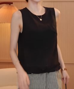 2025 Summer Ruffled Hem Sleeveless Top - Trendy Women's Summer Style, Perfect for Casual Outings and Y2K Fashion