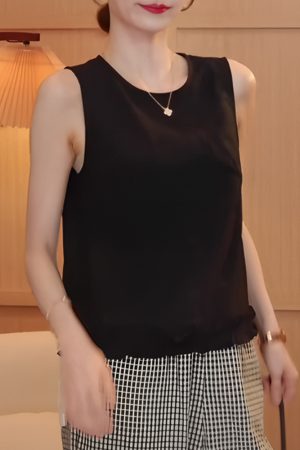 2025 Summer Ruffled Hem Sleeveless Top - Trendy Women's Summer Style, Perfect for Casual Outings and Y2K Fashion