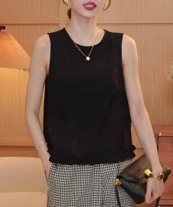 2025 Summer Ruffled Hem Sleeveless Top - Trendy Women's Summer Style, Perfect for Casual Outings and Y2K Fashion