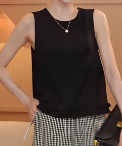 2025 Summer Ruffled Hem Sleeveless Top - Trendy Women's Summer Style, Perfect for Casual Outings and Y2K Fashion