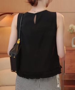 2025 Summer Ruffled Hem Sleeveless Top - Trendy Women's Summer Style, Perfect for Casual Outings and Y2K Fashion