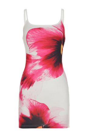 2025 Summer Sexy Strapless Floral Print Bodycon Color-Blocking Midi Dress - European and American Style