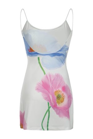 2025 Summer Sexy Strapless Floral Print Bodycon Color-Blocking Midi Dress - European and American Style