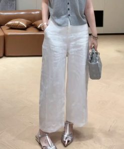 2025 Summer Slim-Fit Wide-Leg Casual Pants - Single-Breasted Straight Leg Trousers for Effortless Style