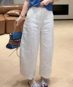 2025 Summer Slim-Fit Wide-Leg Casual Pants - Single-Breasted Straight Leg Trousers for Effortless Style