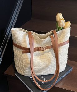 2025 Summer Vacation Woven Beach Bag for Women - Large Capacity Shoulder Bag, Stylish Island Tote for Travel