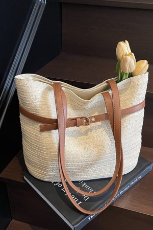 2025 Summer Vacation Woven Beach Bag for Women - Large Capacity Shoulder Bag, Stylish Island Tote for Travel