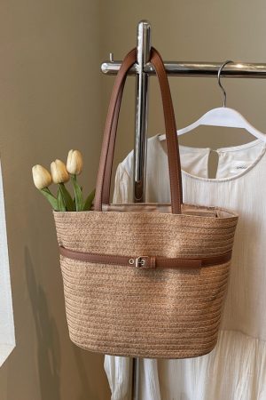 2025 Summer Vacation Woven Beach Bag for Women - Large Capacity Shoulder Bag, Stylish Island Tote for Travel