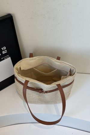2025 Summer Vacation Woven Beach Bag for Women - Large Capacity Shoulder Bag, Stylish Island Tote for Travel