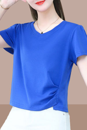 2025 Summer Women's Black Short Sleeve T-Shirt - Pure Cotton Slim Fit with Irregular Design - Trendy Y2K Style