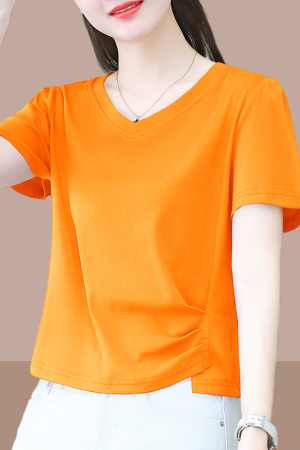 2025 Summer Women's Black Short Sleeve T-Shirt - Pure Cotton Slim Fit with Irregular Design - Trendy Y2K Style