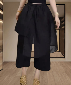 2025 Summer Women's Casual Straight Skirt Pants - Sweet Cool Style, Unique Niche, Petite Fit for Commuting Fashion.