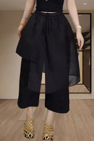 2025 Summer Women's Casual Straight Skirt Pants - Sweet Cool Style, Unique Niche, Petite Fit for Commuting Fashion.