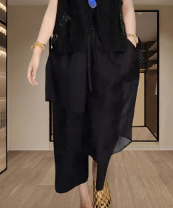 2025 Summer Women's Casual Straight Skirt Pants - Sweet Cool Style, Unique Niche, Petite Fit for Commuting Fashion.