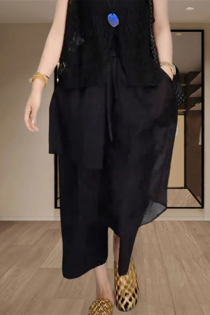 2025 Summer Women's Casual Straight Skirt Pants - Sweet Cool Style, Unique Niche, Petite Fit for Commuting Fashion.