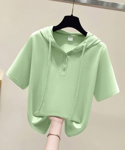 2025 Summer Women's Irregular Short Sleeve T-Shirt - Casual Petite Top for Everyday Wear - Trendy Fashion Essential