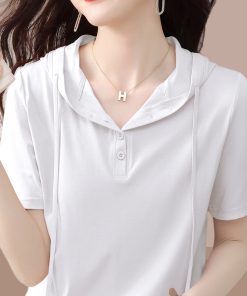 2025 Summer Women's Irregular Short Sleeve T-Shirt - Casual Petite Top for Everyday Wear - Trendy Fashion Essential