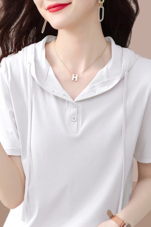 2025 Summer Women's Irregular Short Sleeve T-Shirt - Casual Petite Top for Everyday Wear - Trendy Fashion Essential