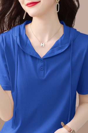2025 Summer Women's Irregular Short Sleeve T-Shirt - Casual Petite Top for Everyday Wear - Trendy Fashion Essential