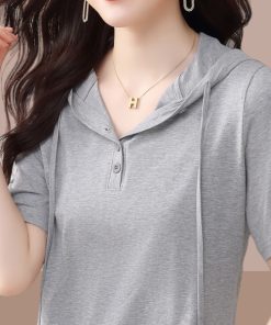 2025 Summer Women's Irregular Short Sleeve T-Shirt - Casual Petite Top for Everyday Wear - Trendy Fashion Essential