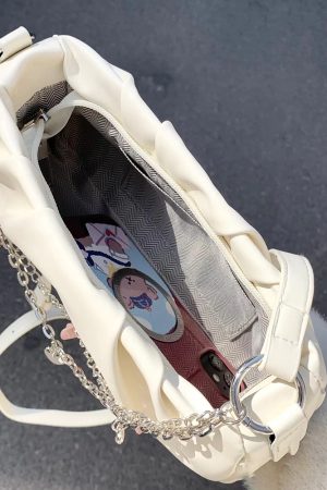 2025 Summer Women's Pleated Cloud Square Tote Bag - Versatile Crossbody Underarm Bag in Small Niche Design