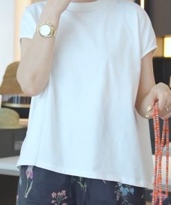 2025 Summer Women's Round Neck White Short Sleeve T-Shirt, Chic Slimming Design, Versatile Fashion Top for Effortless Style