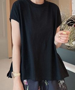 2025 Summer Women's Round Neck White Short Sleeve T-Shirt, Chic Slimming Design, Versatile Fashion Top for Effortless Style