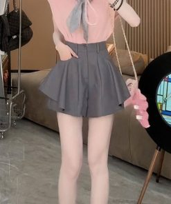 2025 Summer Women's Sleeveless Polo Neck Knitted Top & Slimming Versatile Skirt Pants Casual Set - Stylish Youthful Look