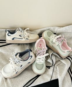 2025 Summer Women's Versatile Mesh Board Shoes - Trendy Breathable White Sneakers for Niche Street Style