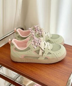 2025 Summer Women's Versatile Mesh Board Shoes - Trendy Breathable White Sneakers for Niche Street Style