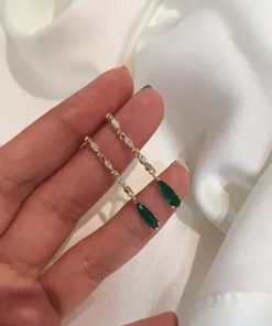 2025 Trendy 925 Sterling Silver Green Jade Water Drop Stud Earrings for Slimming Small Face - Chic INS Style
