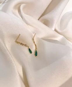 2025 Trendy 925 Sterling Silver Green Jade Water Drop Stud Earrings for Slimming Small Face - Chic INS Style