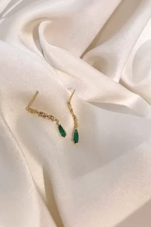 2025 Trendy 925 Sterling Silver Green Jade Water Drop Stud Earrings for Slimming Small Face - Chic INS Style