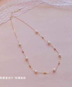 2025 Trendy Starry Sky Pearl Necklace for Women - Exquisite Light Luxury Collarbone Chain, High-End Fashion Jewelry